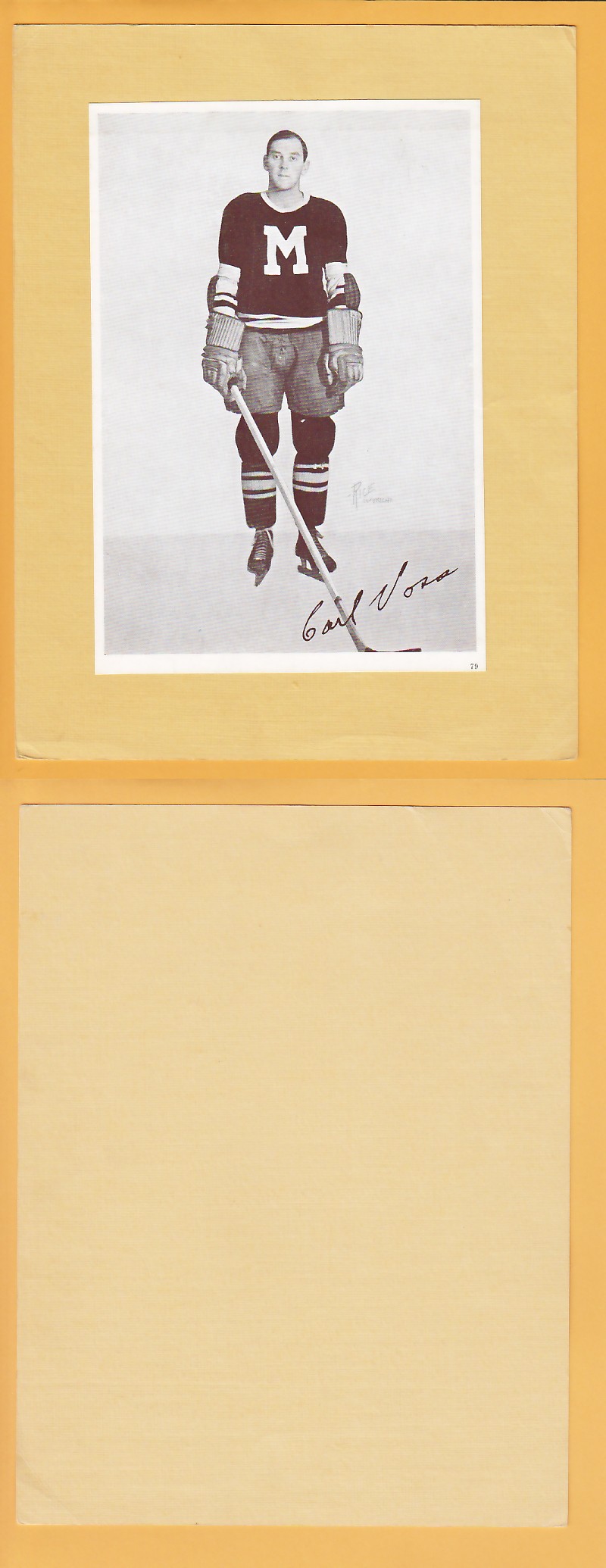 1935-40 CROWN BRAND PHOTO #79 CARL VOSS photo 1935-40 CROWN BRAND PHOTO #79 CARL VOSS photo
